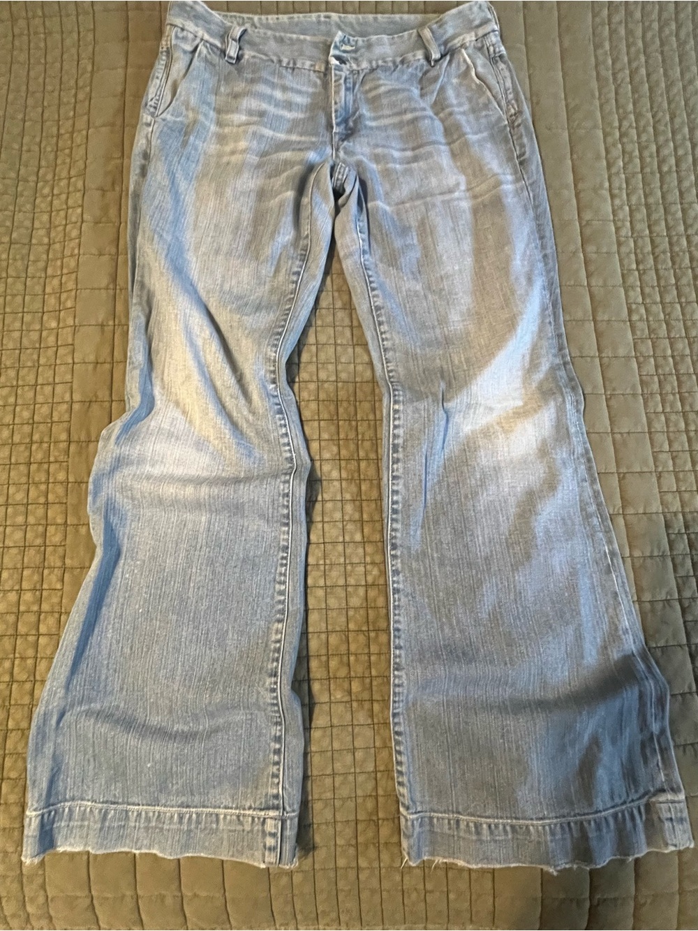 Vintage Diesel "Gruson" ultra-flare jeans Blue Faded No Pockets Size 33 Y2K *